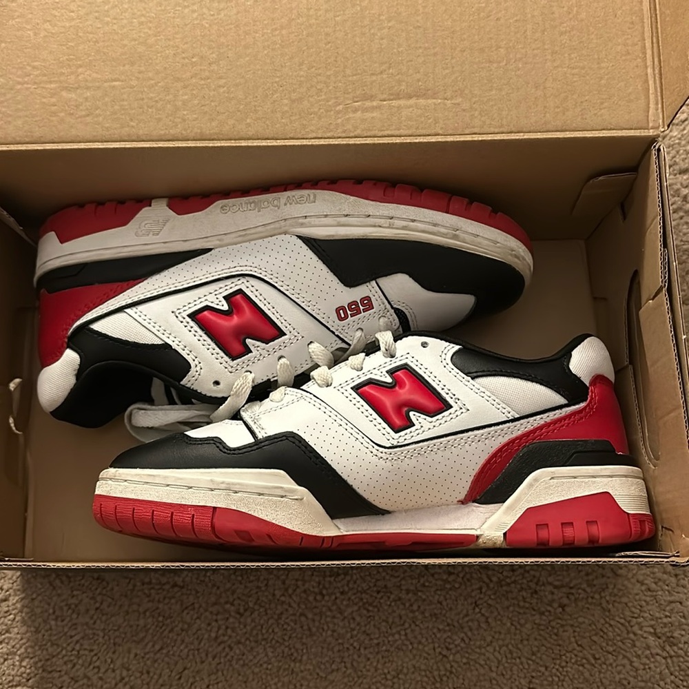 new balance 550 - team red, lightly worn